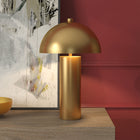 Hudson&Canal York 15" Tall Table Lamp with Metal Shade - Brass/Brass-Includes a 6 ft. cord with an in-line on/off switch