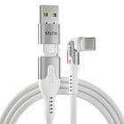Statik 360 Pro Universal Magnetic Charge/Sync Cable - 6.6 ft - White-New Colors & Pro Upgrade: Choose from Blaze Orange & Navy Blue — or get them both for even more style. Easily find your cables and keep them organized with color-coded genius