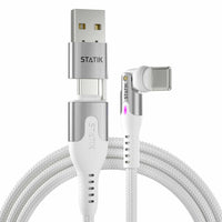 Statik 360 Pro Universal Magnetic Charge/Sync Cable - 6.6 ft - White-New Colors & Pro Upgrade: Choose from Blaze Orange & Navy Blue — or get them both for even more style. Easily find your cables and keep them organized with color-coded genius