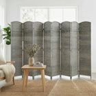 HOMCOM 8 Panel Hand-Woven Freestanding Room Divider for Bedroom - Mixed Grey-Lightweight design makes it easy to move 
