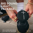 Ultimate Ears MINIROLL Ultra-Portable Waterproof Bluetooth Speaker - Black-40 Meters (131 Feet) of Range: A small Bluetooth speaker with big wireless range