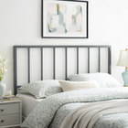 Modway Tatum Metal Full Headboard - Grey-Spindle Detail
