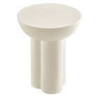 Modway Caspian Round Concrete Side Table - White-Weight Limit: 198 lb