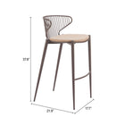 Zuo Silues Barstool - Taupe/Brown - Set of 2-6