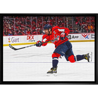 Alexander Ovechkin Washington Capitals Shooting - Framed Canvas - 31" x 22"-Premium canvas print with gallery-wrapped edges