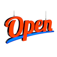 FuTECH Open 2022 LED Open Sign - Indoor Only - 20"W x 9"H x 1"D - Blue/Red-OPEN