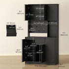 HOMCOM 71" H Cabinet with Charging Station - Black-Pegboard back with 10 holes and six S-hooks keeps tools within reach 