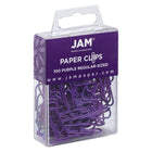 JAM Paper Colourful Standard Paper Clips - 1"- Purple - 100 Pack-Size: 1 inch (Standard/Regular) | Keep your stacks of paper organized with coloured paper clips