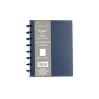 Cambridge Poly Disc Notebook Navy - Small - 60 Sheets-Durable poly cover in a navy with rounded corners and disc bound spine.  