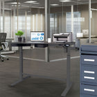 Motionwise M1 Glass Series Height Adjustable Electric Sit Stand Desk - 48" x 24" - with Single Tempered Glass Desktop - Ash-Premium Durability & Stability: Crafted with an elegant glass (tempered) top and powder-coated steel framework, this desk is designed for long-term durability while providing a sleek, professional look