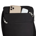 Travelon Anti-Theft Classic Slim Double Zip Crossbody - 9" W x 10.25" H x 1" D - Black-Two front locking zippered pockets for quick-access items