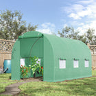 Outsunny Walk-in Tunnel Greenhouse with Roll Up Door - 14.6' x 6.6' x 6.6'- Idea for extended plants' growing season and protect from extreme weather  