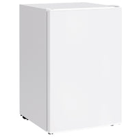 HOMCOM 4.5 cu ft Mini Fridge with Freezer and Wheels - White-Effective and quiet motor ensures a peaceful surrounding