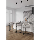 Manhattan Comfort Augusta 22.8" Modern Leatherette Upholstered Counter Stool - Light Grey - 3 Pack-Upholstered in Beautiful Leatherette with High Density Foam Filled Padding