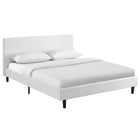 Modway Anya Fabric Queen Bed - White-Upholstered In Polyester Fabric