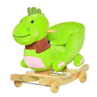 Qaba Toddlers 2-in-1 Plush Ride-On Dinosaur Stroller and Rocking Horse -2-in -1 design: a ride on toy, a sliding walker, and a push cart 