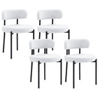 HOMCOM Dining Chairs with Steel Legs for Kitchen - Cream White - Set of 4-Packaged in a set of 4 for dinner, conversation, and more