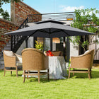 Outsunny 10' L x 10' W Cantilever Patio Umbrella - Light Grey-High-quality olefin fabric