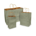 Eddie's 100% Recycled Kraft Shopper Paper Bag - 16" L x 6" W x 12" D - Silver Pewter - 250 Pack-100% recycled with at least 95% post-consumer fibres.