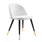 Modway Cordial Performance Velvet Dining Chairs - White - 2 Pack-Non-Marking Foot Caps