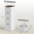 HOMCOM 4-Drawer Letter/A4 Filing Cabinet - White-Equipped with quiet metal slides, ensuring drawers open and close smoothly
