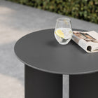 Modway Tecton Outdoor Patio Aluminum Side Table - Charcoal-Protective Foot Glides