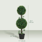 HOMCOM 3' Artificial Boxwood Topiary Trees - Green - 2 Pack-Enjoy year-round greenery with no watering or pruning, just occasional dusting 