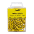 JAM Paper Colourful Standard Paper Clips - 1"- Yellow - 100 Pack-Colour: Yellow 