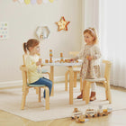Qaba Kids Table & Chair Set, Wooden Toddler Table & Chairs Set - Green-Features smooth rounded edges and corners, making your child's playtime safety
