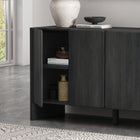 Manhattan Comfort Linda 60" Modern 4-Door Sideboard - Charcoal Gray-4 Storage Compartments with Adjustable Shelves for Customized Storage Solutions