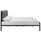 Modway Mia Fabric Queen Bed - Brown Grey-Assembly required
