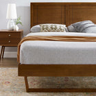 Modway Marlee Wood Full Platform Bed with Angular Frame - Walnut-Assembly Required