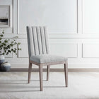 Modway Maisonette French Vintage Tufted Fabric Fabric Dining Side Chair - Light Grey-Non-Marking Foot Pins