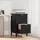 HOMCOM 2-Drawer Letter/A4 Filing Cabinet - Black-Two deep drawers organize letter/A4 files, top surface holds your printer
