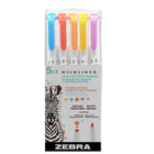 Zebra Dual tip Highlighters - Stamp and Fine Bullet - Assorted Colours – 5 Pack-Dual-tip design –stamp & fine bullet