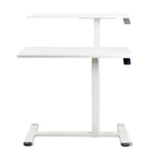 Ezywork Height Adjustable Side/End Mobile Desk - White-4 hidden casters wheels makes it easy to go under any furniture