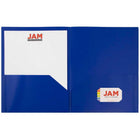 JAM Paper Pop 2-Pocket Portfolio Folder - Deep Blue - 6 Pack-Quantity: 6 Folders per Pack | One for each subject & project
