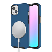 AXS PROTech MagSafe Compatible Dual-layered Anti-Shock Case with Raised Lips for Apple iPhone 13 - Cobalt Blue-Shock resistant