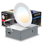 ShoppingAll Impotek 4" 5 CCT LED Recessed Ceiling Light with Junction Box - 2700K/3000K/3500K/4000K/5000K - Dimmable IC Rated ETL Energy Star Listed 9W 800LM - RCL1-9W4IN (Pack of 1)-Exceptional Brightness & Adjustable Dimming - Illuminate your space with the pinnacle of LED technology. Our recessed ceiling light boasts superior lumens for unparalleled brightness while maintaining energy efficiency at just 9 Watts for 800 lumens. Experience smooth dimming from 5% to 100%, ensuring compatibility with a wide 