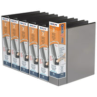 QuickFit Pro Heavy Duty Binder - Single Touch Pin-Lock - 3" - Black - 6 Pack-3 Ring Binder