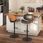 HOMCOM Bar Stools with Curved Back and Footrest - Black - 2 Pack-360° swivel function make it convenient to chat with others
