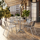 Flash Furniture Heavy Duty Commercial Aluminum Indoor-Outdoor Restaurant Stack Chair with Triple Slat Back-Curved Triple Slat Back