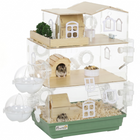 PawHut Large 3-Tier Acrylic Hamster Habitat with Water Bottles-The included 5.7 in running wheel helps protect your hamster's spine during exercise
