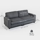 HOMCOM 3 Seater Sofa with Spring Cushion and Cup Holder for Bedroom - Dark Grey-Doll cotton filling back cushions and track arms offer relaxation and support