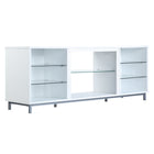 Manhattan Comfort Brighton 60" Modern TV Stand - White-6 Metal Legs with 3.15" Floor Clearance