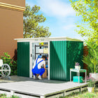 Outsunny Galvanized Steel Garden Tool Storage Shed - 9' x 4' - Dark Green-Made from galvanized steel with a protective topcoat for added longevity 
