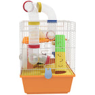 PawHut Cage for Dwarf Hamsters/Gerbils with Tunnels & Water Bottle-Deep base facilitates cleaning and accommodates lots of bedding