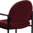 Flash Furniture Comfort Burgundy Fabric Stackable Steel Side Reception Chair with Arms-Contoured Cushions