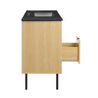 Modway Chaucer 48" Single Sink Bathroom Vanity - Oak/Black-Assembly Required