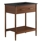Modway Zaire 30" Bathroom Vanity - Walnut/Black-MDF and Rubberwood